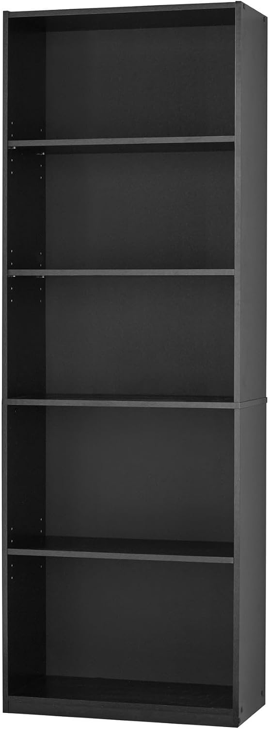 Mainstay` 71" 5-Shelf Standard Bookcase (Black)