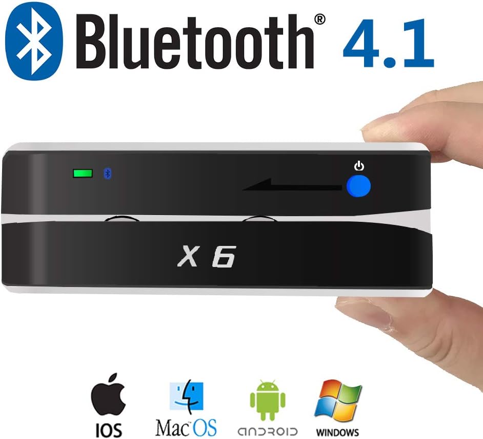 X6BT Bluetooth Mag VIP Card Reader Writer USB 3 Tracks Swipe Encoder