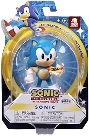 JAKKS Pacific Sonic The Hedgehog 2.5-Inch Action Figure Classic Sonic with Hot Dog Collectible Toy