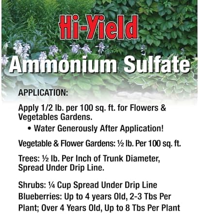 Hi-Yield (32177) Ammonium Sulfate 21-0-0, 4 lbs | Ammonium sulfate 21-0-0 granular - Fast-release nitrogen with sulfur for quick green-up, 4 lbs - Lawn owners
