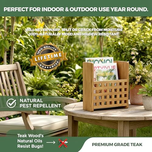 Whitecap 62502 Teak Grate-Front Magazine Rack