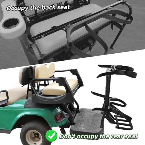 Roykaw Upgraded Golf Cart Rear Seat Bag Holder Universal Compatible with EZGO/Club Car/Yamaha, Golf Cart Rear Seat Bag Rack