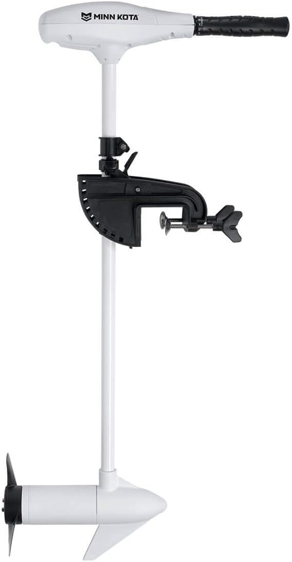 Minn Kota Riptide Transom-Mount Electric Trolling Motor with Telescoping Tiller, Digital Maximizer – 55 Lb. Thrust, 42 in. Shaft, Saltwater