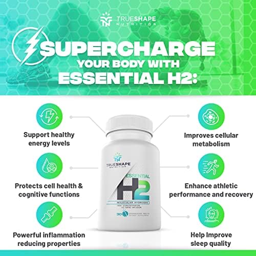 Essential H2 Fizzy Molecular Hydrogen Tablets for Water Nutritional Supplement (Unflavored, 60 Servings)