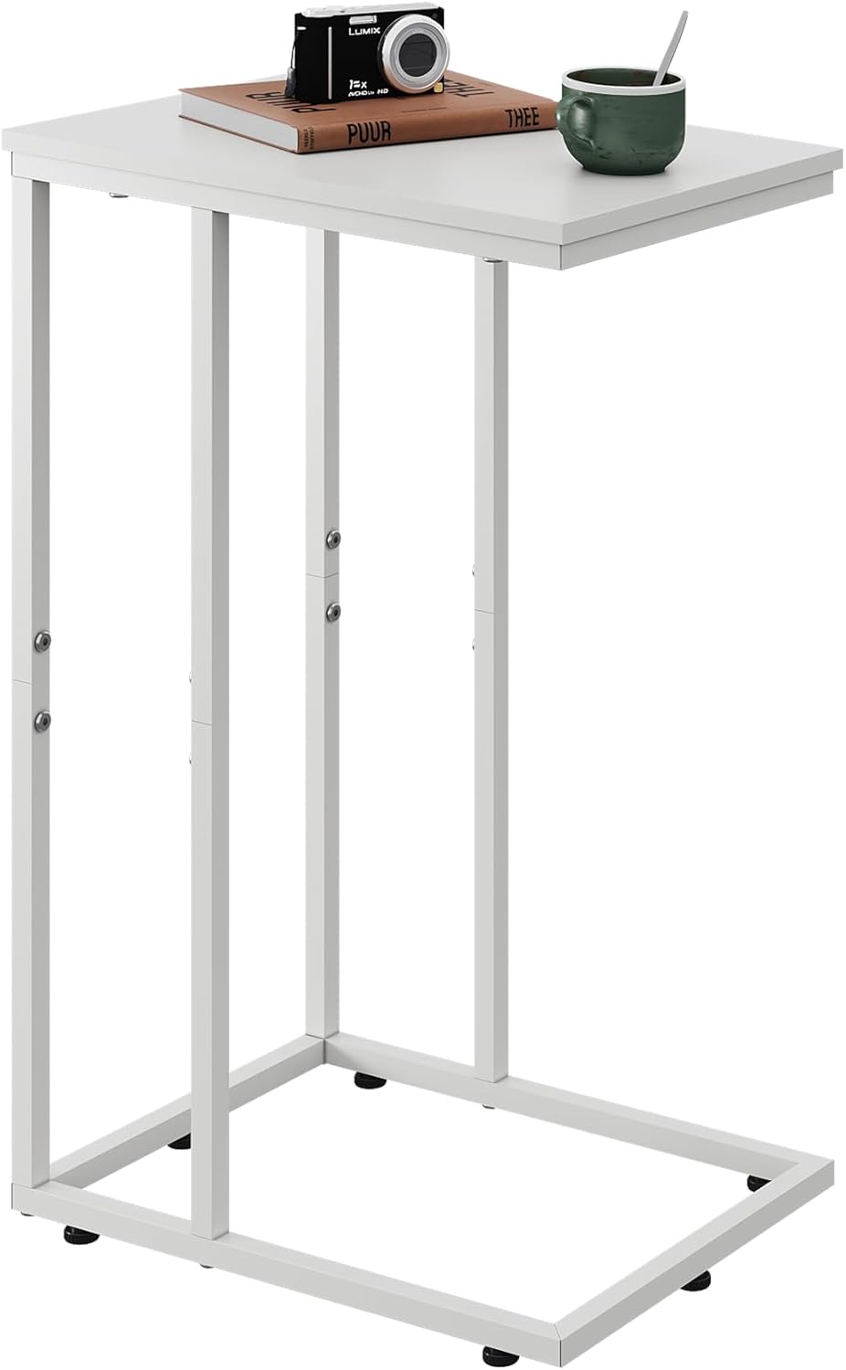 WLIVE C Shaped End Table, Small Side Tables for Sofa and Bed, Couch Table that Slides Under for Living Room, Bedroom, Home Office, Small Spaces