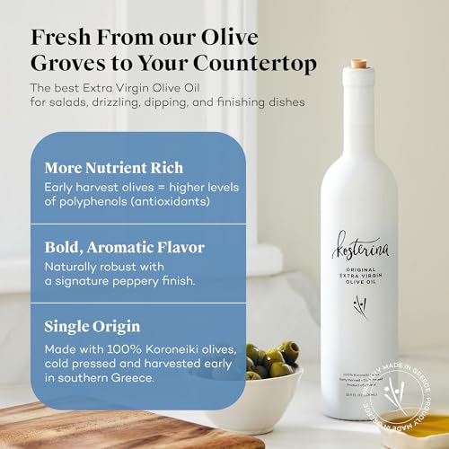 Kosterina Original Extra Virgin Olive Oil, Cold-Pressed EVOO (16.9oz)