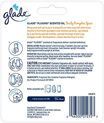 Glade Plug-Ins Scented Oil Refills- Toasty Pumpkin Spice - 2ct (1.34 Fl OZ)