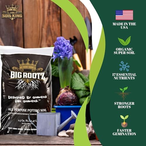 Soil King Big Rootz Organic Potting Soil Mix, CDFA & EnvirOganic Certified, pH Adjusted with Mycorrhizae