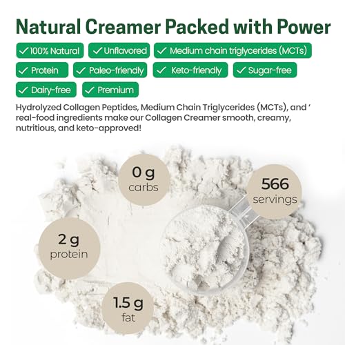 Z Natural Foods Collagen MCT Oil Creamer Powder- Vanilla, 16 oz (Pack of 1)