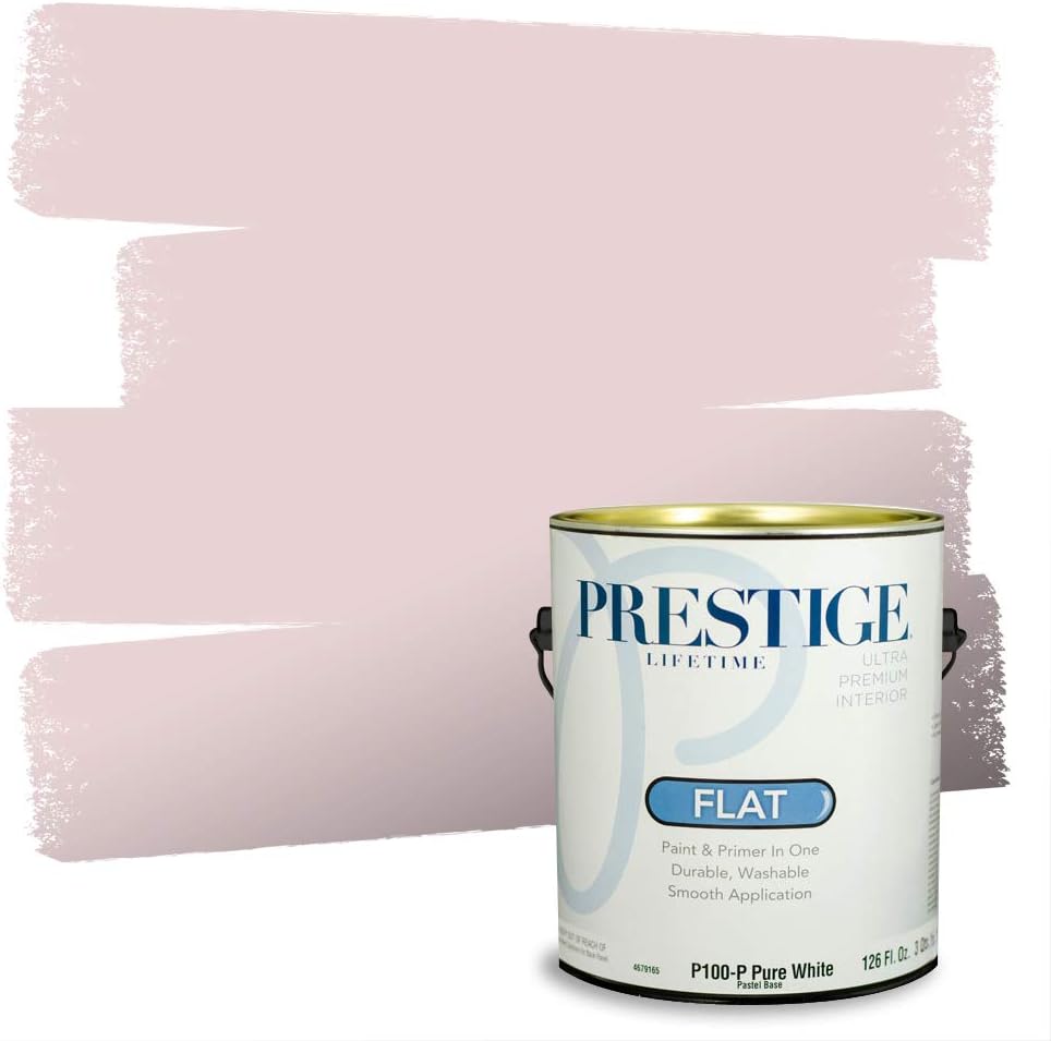 PRESTIGE E500-P-SW6303 Exterior Paint and Primer in One, 1-Gallon, Semi-Gloss, Comparable Match of Sherwin Williams Rose Colored, 1 Gallon, SW17-Rose