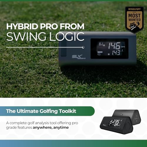 SLX Hybrid Launch Monitor - Effectively Track Your Ball Speed, Club Speed, Distance and Smash Factor - Portable Golf GPS Device via Bluetooth