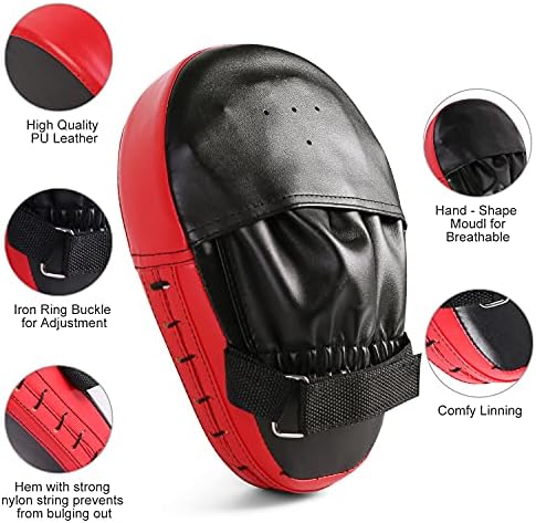 Odoland Punching Mitts Kick Pack Set, Boxing Mitts Focus Pads, Taewondo Kick Pad, Great for Boxing, Kickboxing, Karate, Muay Thai, MMA Training