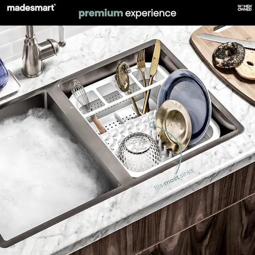madesmart Sink Collapsible Dish Rack, White