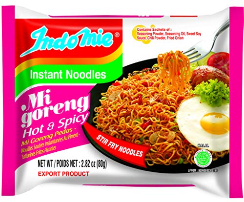 Indomie Mi Goreng Instant Stir Fry Noodles, Halal Certified, Original Flavor (Pack of 30)