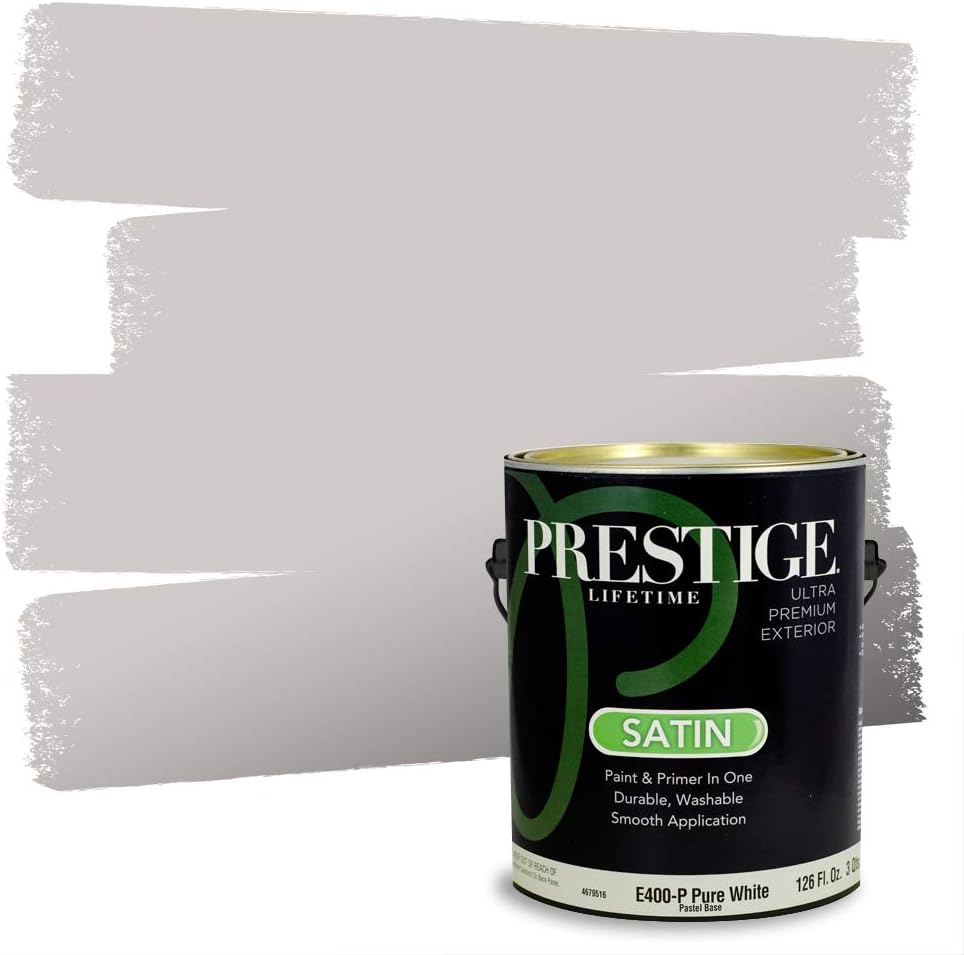 PRESTIGE Paints Exterior Paint and Primer In One, 1-Gallon, Satin, Comparable Match of Sherwin Williams* Socialite*