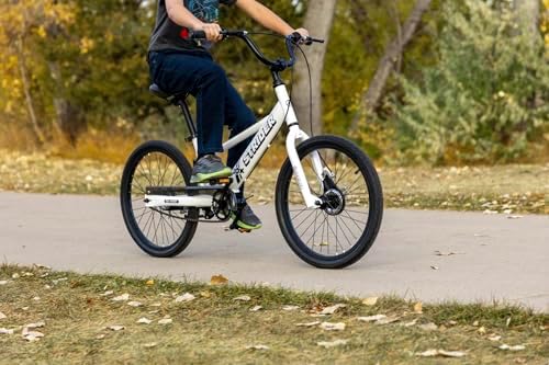 Strider 20x Convertible Balance Bike, Easy Assembly, Ages 8+, White | Lightweight Aluminum Frame with Kickstand, No-Pedal, Dual Drum Handbrakes