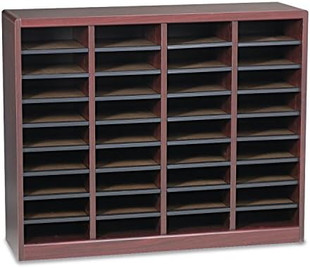 Safco Products 9321MH E-Z Stor Wood Literature Organizer, 36 Compartment, Mahogany