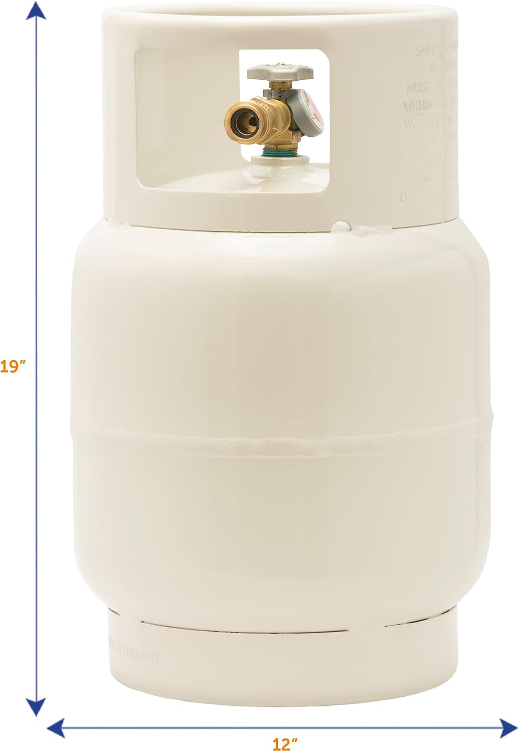 Flame King YSN201BT 20LB Steel Floor Buffer Propane Tank Cylinder with Vapor Valve and Level Gauge, White