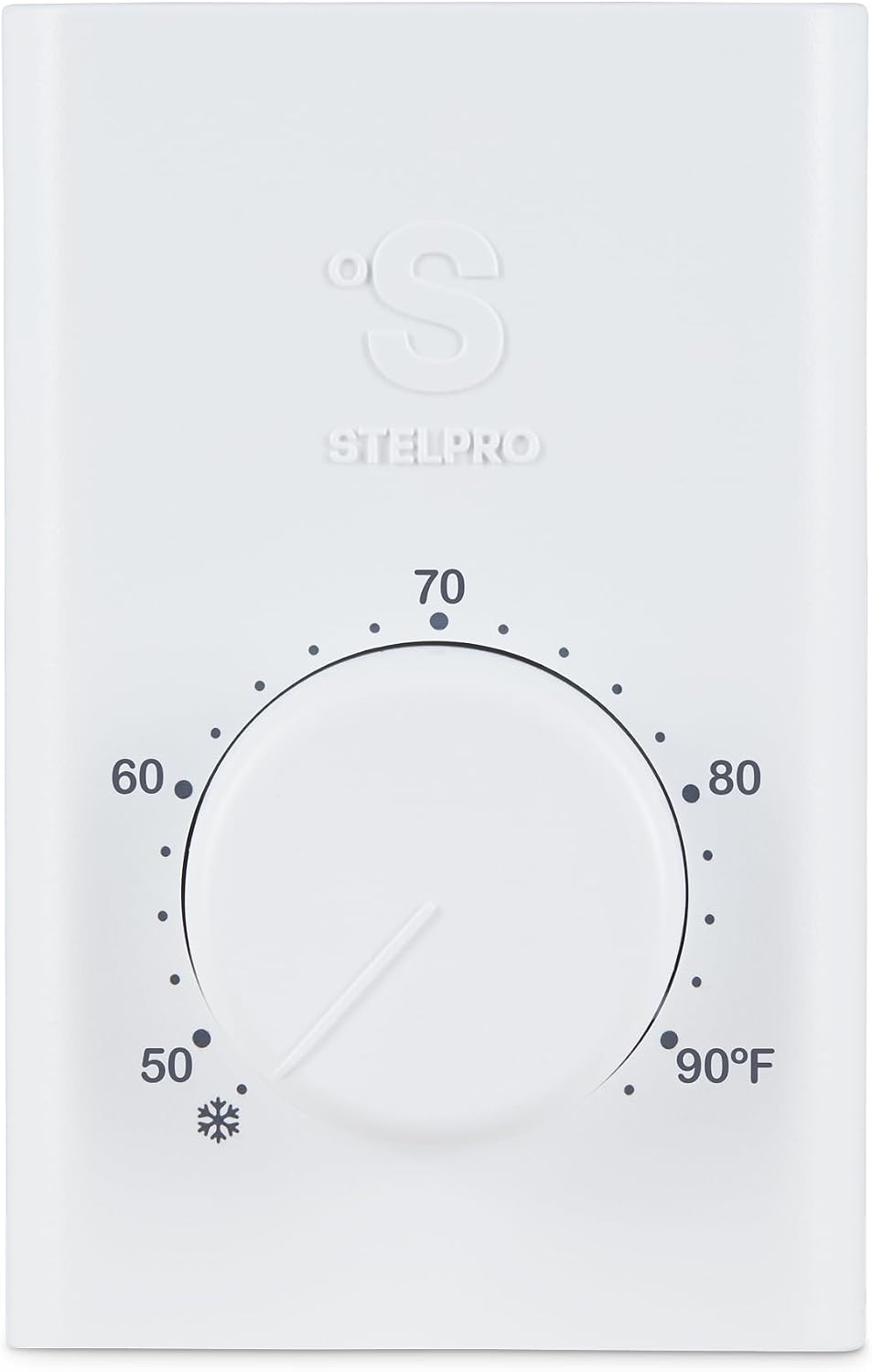 Stelpro Line Voltage Wall Thermostat - Single Pole 240V - SWT1F - White | Fits electric baseboards convectors and fan heaters, Mechanical dial, No batteries or programming, 240V rated