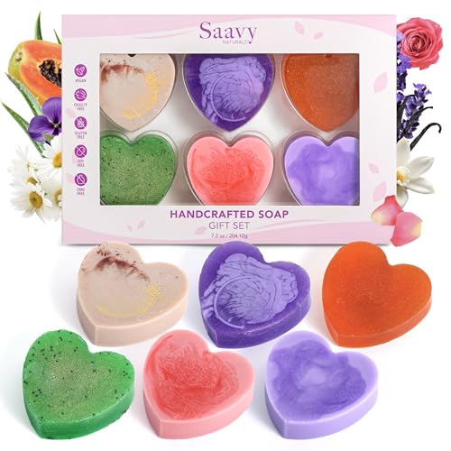 Saavy Naturals Hydrating & Purifying Mini Soap – Plant-Based, Nourishing & Moisturizing Bar Soap Gift Set for Men & Women – Mini Square Shaped Artisan Bar Soaps, 10 pack