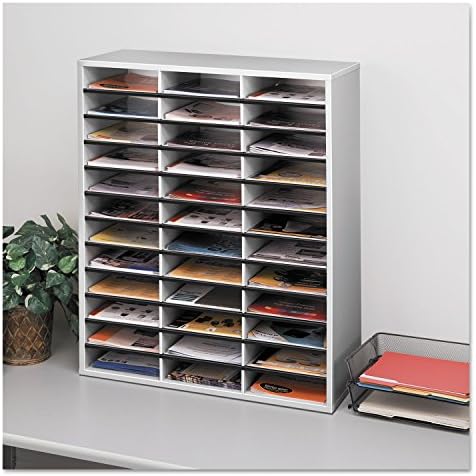 Fellowes 25061 Literature Organizer, 36 Sections Letter, 29 x 11 7/8 x 34 11/16, Dove Gray