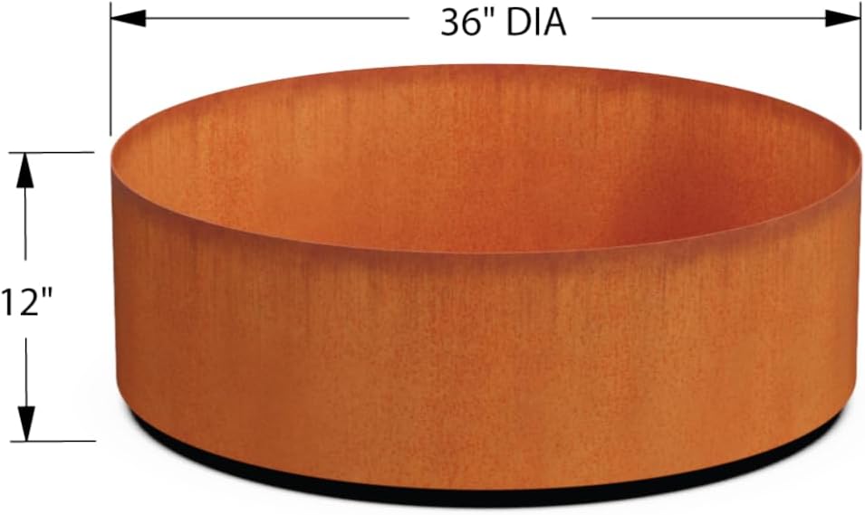 Plantercraft Large Round Planters for Outdoor Plants - 24 Inch Corten Steel Planter for Patio