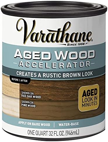 Varathane Weathered Wood Gray Accelerator | Aged Wood Effect, Rustic & Reclaimed Appearance, Interior Furniture, Décor & DIY Projects, Quart
