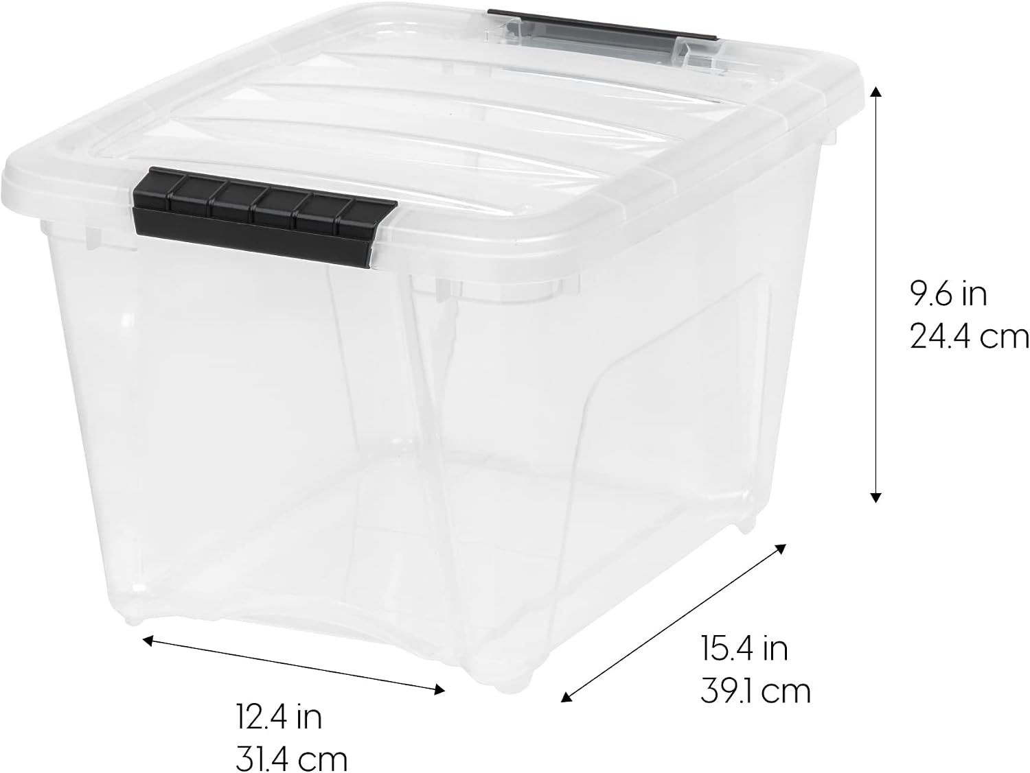 IRIS USA 6-Pack 54 Quart Storage Bins with Lids, Clear | Transparent design makes contents easy to find. Perfect for moving, blankets, clothing, and garage storage. Nestable design