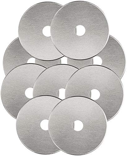 18mm Rotary Cutter Blades 10 Pack, Fits OLFA Rotary Circle Cutter Replacement for Quilting Scrapbooking Sewing Arts&Crafts, Sharp and Durable (18MM)
