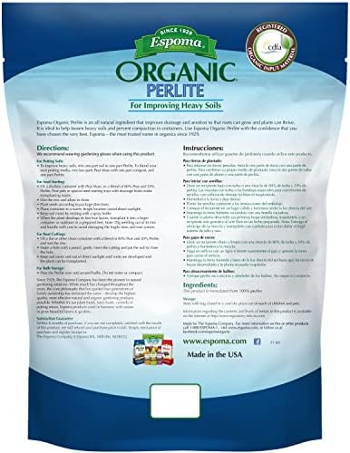 Espoma Organic Perlite, All Natural and Approved for Organic Gardening. Helps Loosen and Aerate Heavy Soils