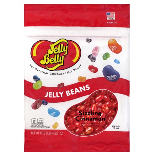 Jelly Belly Sizzling Cinnamon Jelly Beans - 1 Pound (16 Ounces) Resealable Bag - Genuine, Official, Straight from the Source