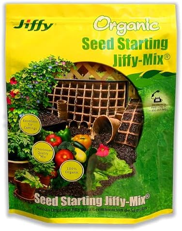 Jiffy Natural & Organic Seed Starting Soil Mix, 10 QT (1 Bag (10 QT)