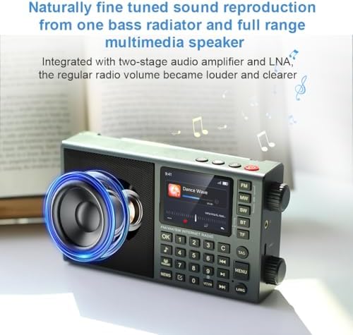 CHOYONG LC90 Mini Multi-Band Smart Internet Radio Portable AM/FM/SW/MW | 40k+ Global Internet Radio Stations with Stortwave SSB Receiver, Bluetooth