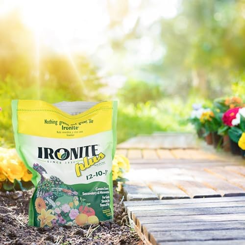 Ironite Plus Shrubs, Trees Plant Food Bag Granular 12-10-10 3lb | Garden fertilizer, fast-acting, essential plant minerals, helps plans develop strong roots and colorful flowers