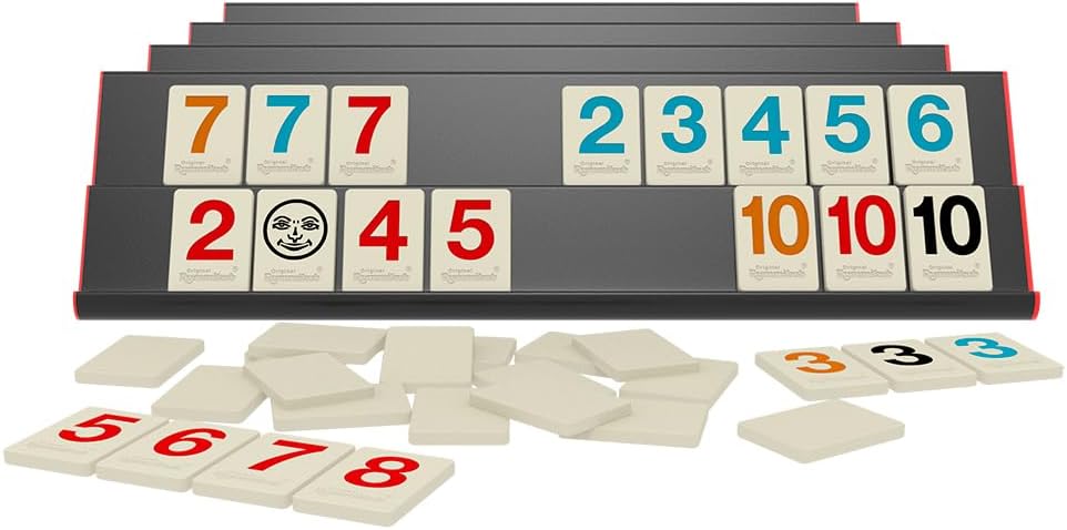 Rummikub Premium Edition by Pressman - Features Racks - Large Number Engraved Tiles and a Storage Bag for The Ultimate Rummikub Experience by Pressman