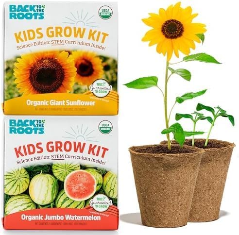 Back to the Roots Sunflower Organic Windowsill Planter Kit - Grows Year Round, Includes Everything Needed for Planting