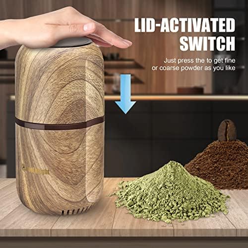COOL KNIGHT Herb Grinder [large capacity/fast/Electric ]-Spice Herb Coffee Grinder with Pollen Catcher/- 7.5" (Black)