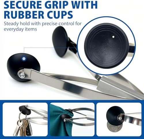 Blue Jay 30 Inch Reacher Grabber Tool with Rubber Suction Cups, Lightweight Long Arm Trash Picker Upper, Multipurpose Extending Reach Assist Stick, Mobility Aid for Seniors and Adults