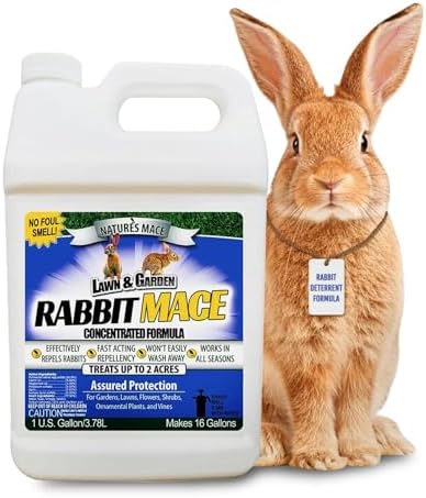 Nature's MACE Rabbit Mace Rabbit Repellent Spray & Concentrate Kit | Outdoor Rabbit Repellent, Covers 29,400 Sq Ft, Mint Scent, Safe Around Pets, People & Plants.