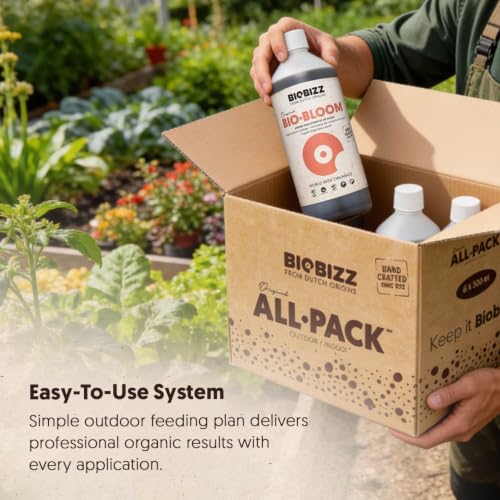 BioBizz 1L Bio-Bloom Liquid Fertiliser - Certified Organic Bloom Feed with Natural Sugar Beet Extract - Promotes Flowering, Fruiting & Resin Production - for Soil, Coco & Hydroponics