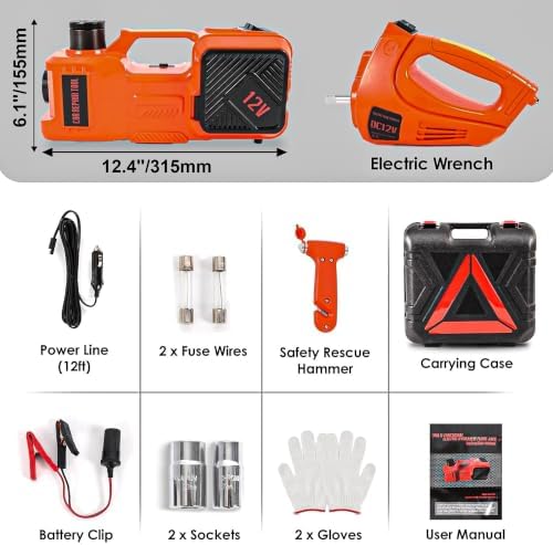 ROGTZ Electric Car Jack Hydraulic Kit 5T Impact Wrench Tire Inflator Pump