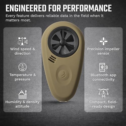 Tempest Anemometer – Handheld Wind Meter for Precision Shooting, Wind Speed Anemometer, Air Flow Meter