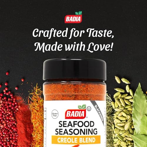 Badia Blackened Seafood Seasoning Creole Blend 4.5 oz – Savory Cajun-Style Blend, Bold Southern Flavor, No MSG