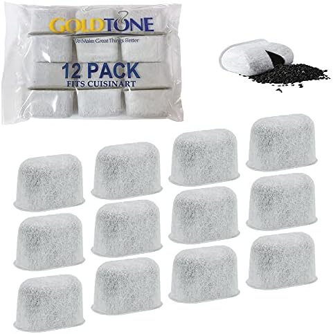 GOLDTONE 12 Pack Charcoal Water Filters For CUISINART Coffee Maker and Machines Cartridges Replace DCC-RWF