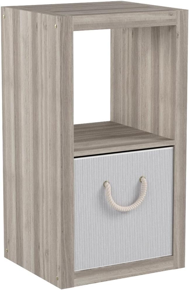 Better Homes and Gardens.. Bookshelf Square Storage Cabinet 4-Cube Organizer (Weathered) (White, 4-Cube) (Rustic Gray, 2-Cube)