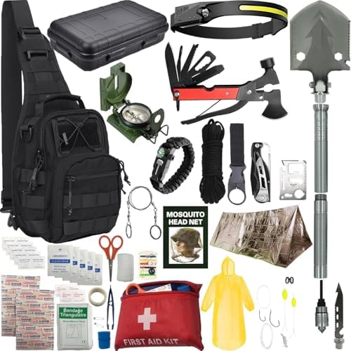 Survival Kit with Emergency Gear for Camping, Hiking & Outdoor Survival