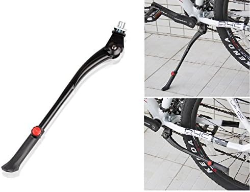 BlueSunshine Center Mount Bicycle Kickstand Adjustable Aluminum Alloy Bike Stand Fits For 24-28 Inch Bicycles (Black)