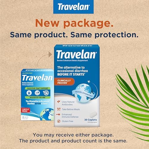 Anti Diarrhea Pills Help Prevent Traveler’s Diarrhea Before It Starts 30 Ct | Clinically Proven, Travel Essentials, Drug-Free Colostrum, Natural Digestive and Immune Support Supplement