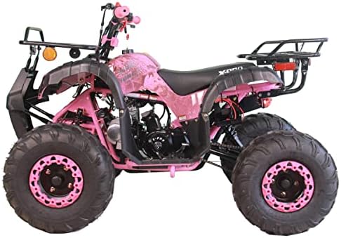 X-PRO 125cc ATV 4 Wheels Quad 125 ATV Quads with LED Lights, Big 19"/18" Tires!（Army Black）