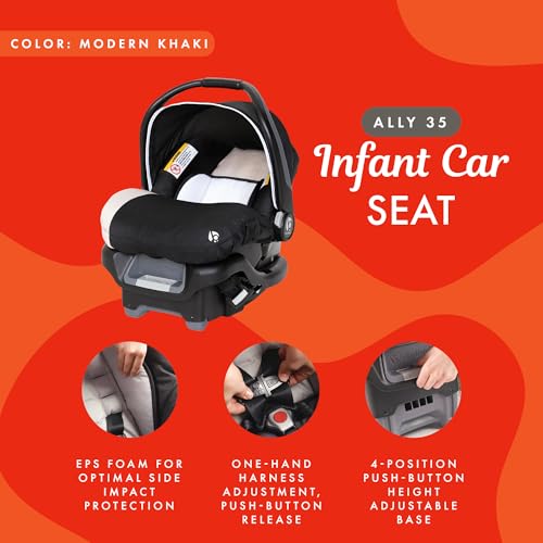 Baby Trend Ally Newborn Baby Infant Car Seat with Cover and Harness, Khaki